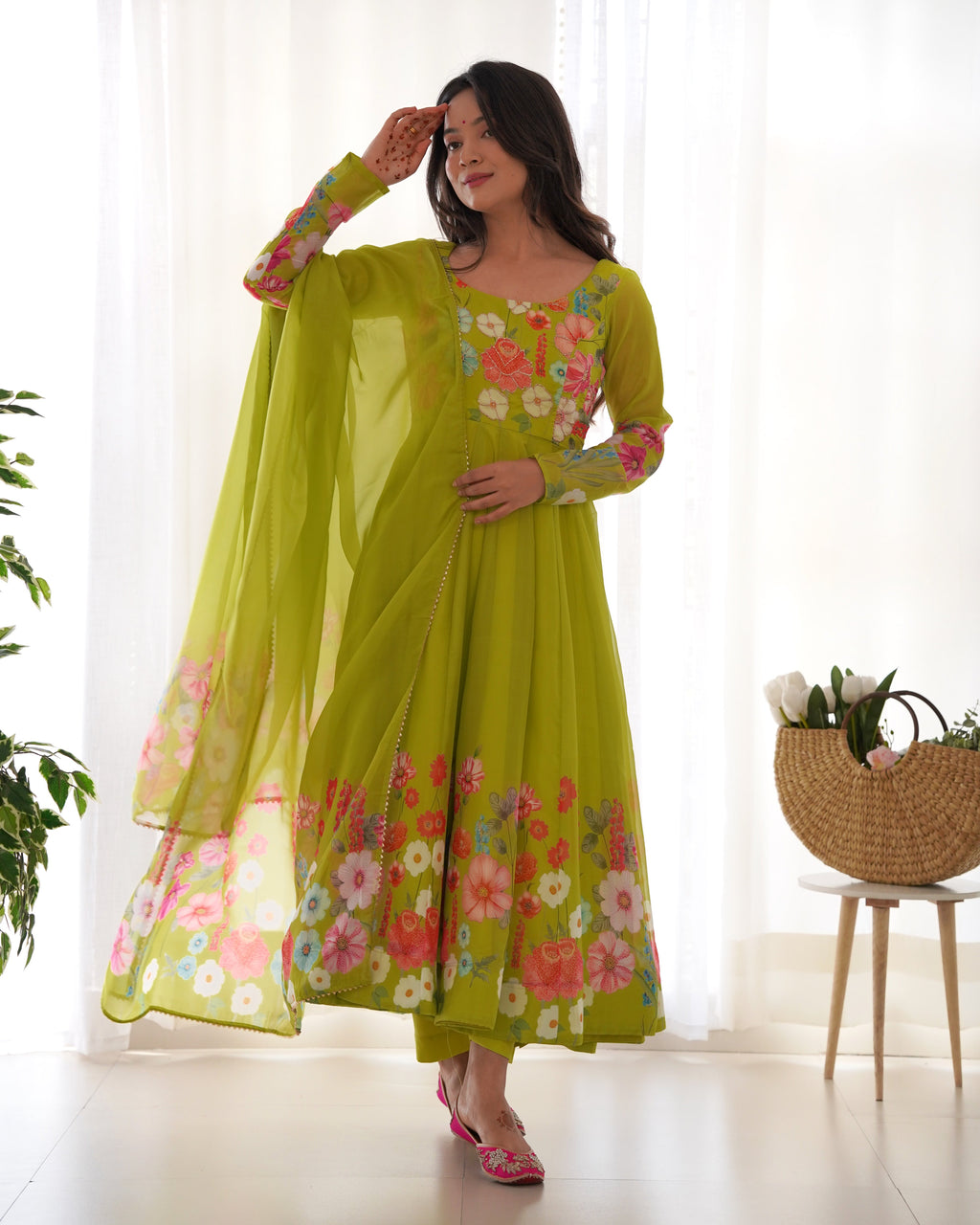 Liril Soft Organza Anarkali Lehenga Suit Set with Huge Flair for Festive Wear