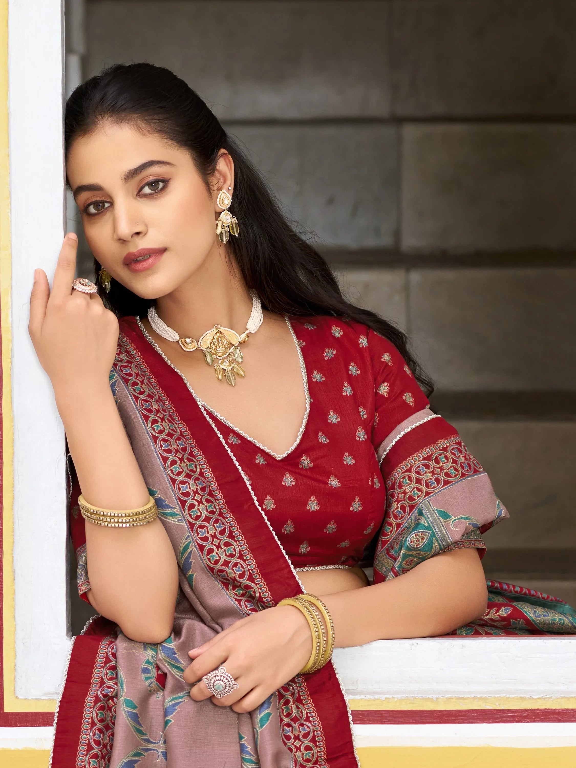 Maroon Spectacular Digital Printed Silk Marriage Wear Lehenga With Choli