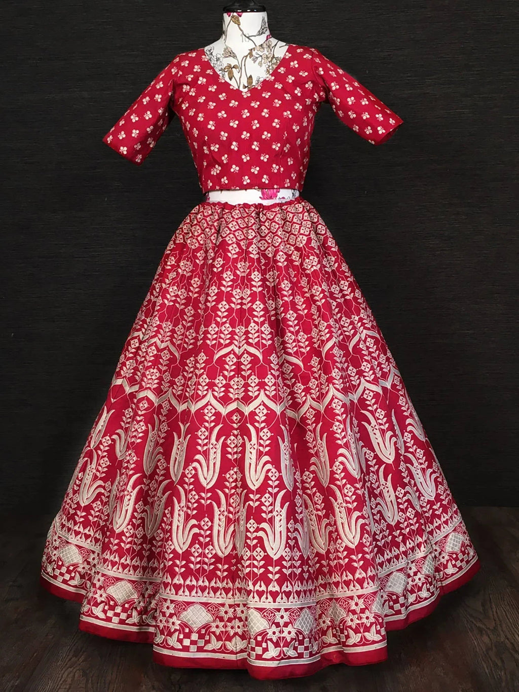 Red Charming Digital Printed Silk Festival Wear Lehenga Choli