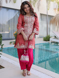 Red Mesmerizing Coding Work Viscose Marriage Wear Salwar Kameez