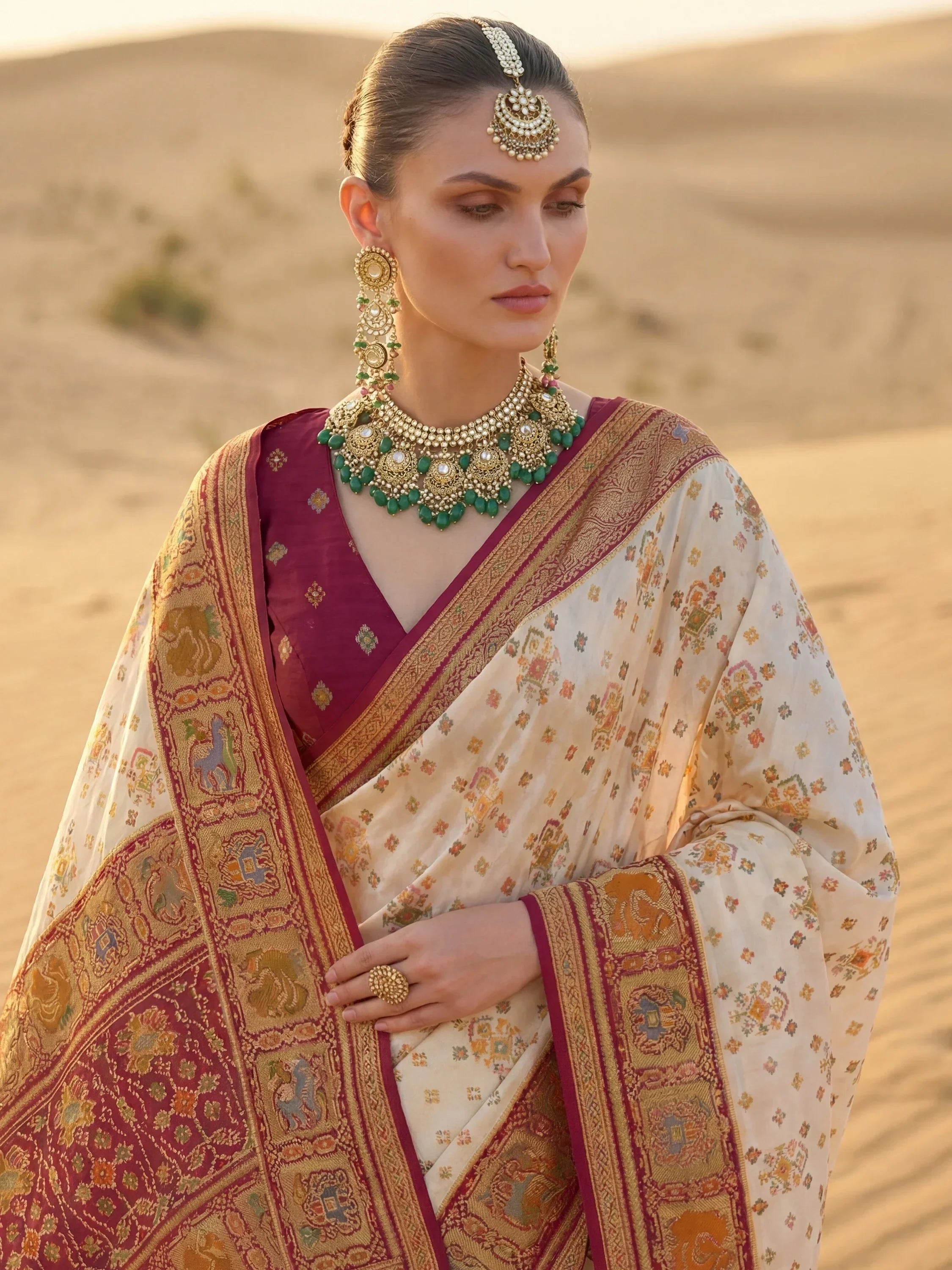 Maroon Incredible Zari Weaving Silk Wedding Wear Saree With Blouse