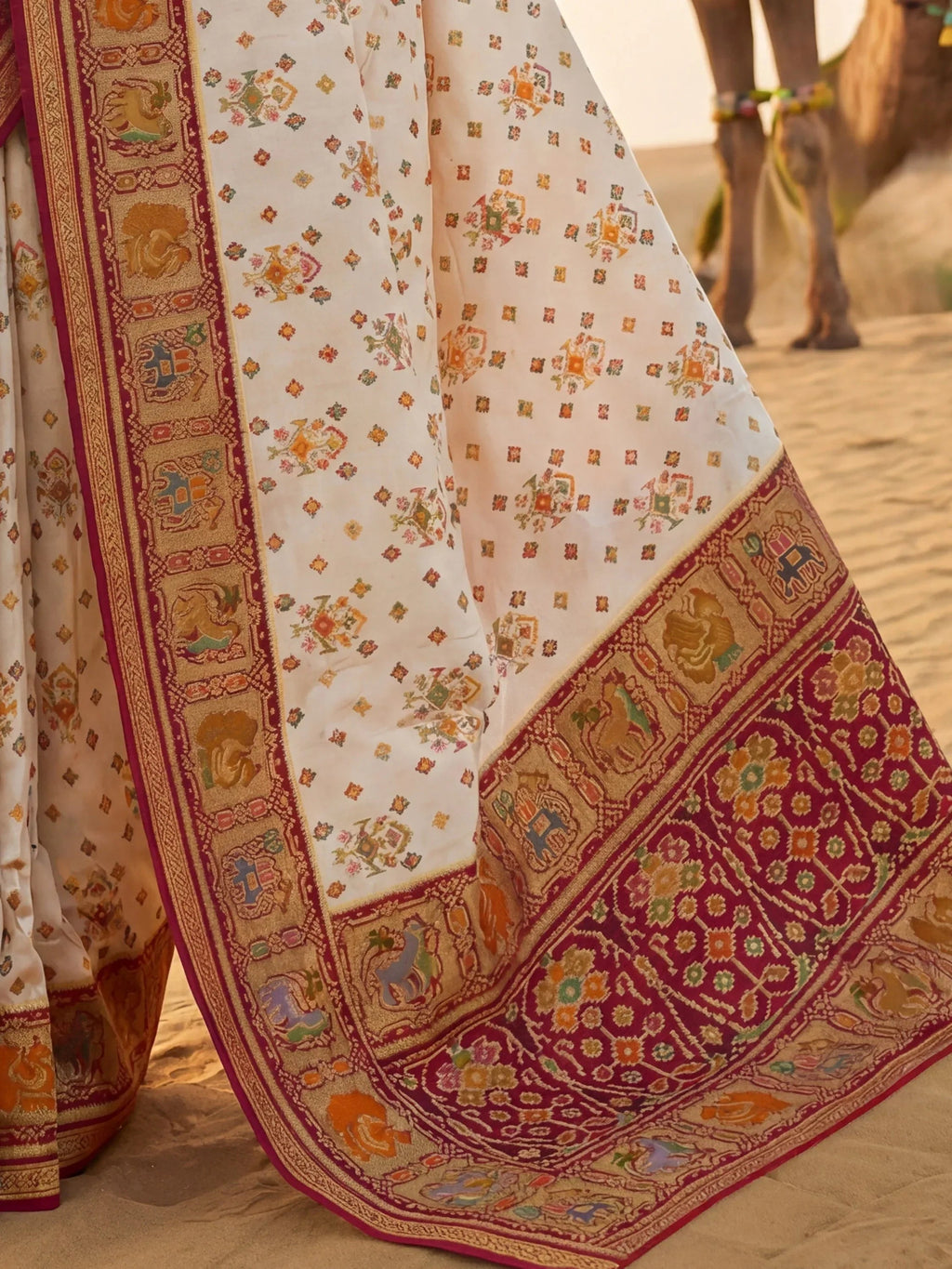Maroon Incredible Zari Weaving Silk Wedding Wear Saree With Blouse