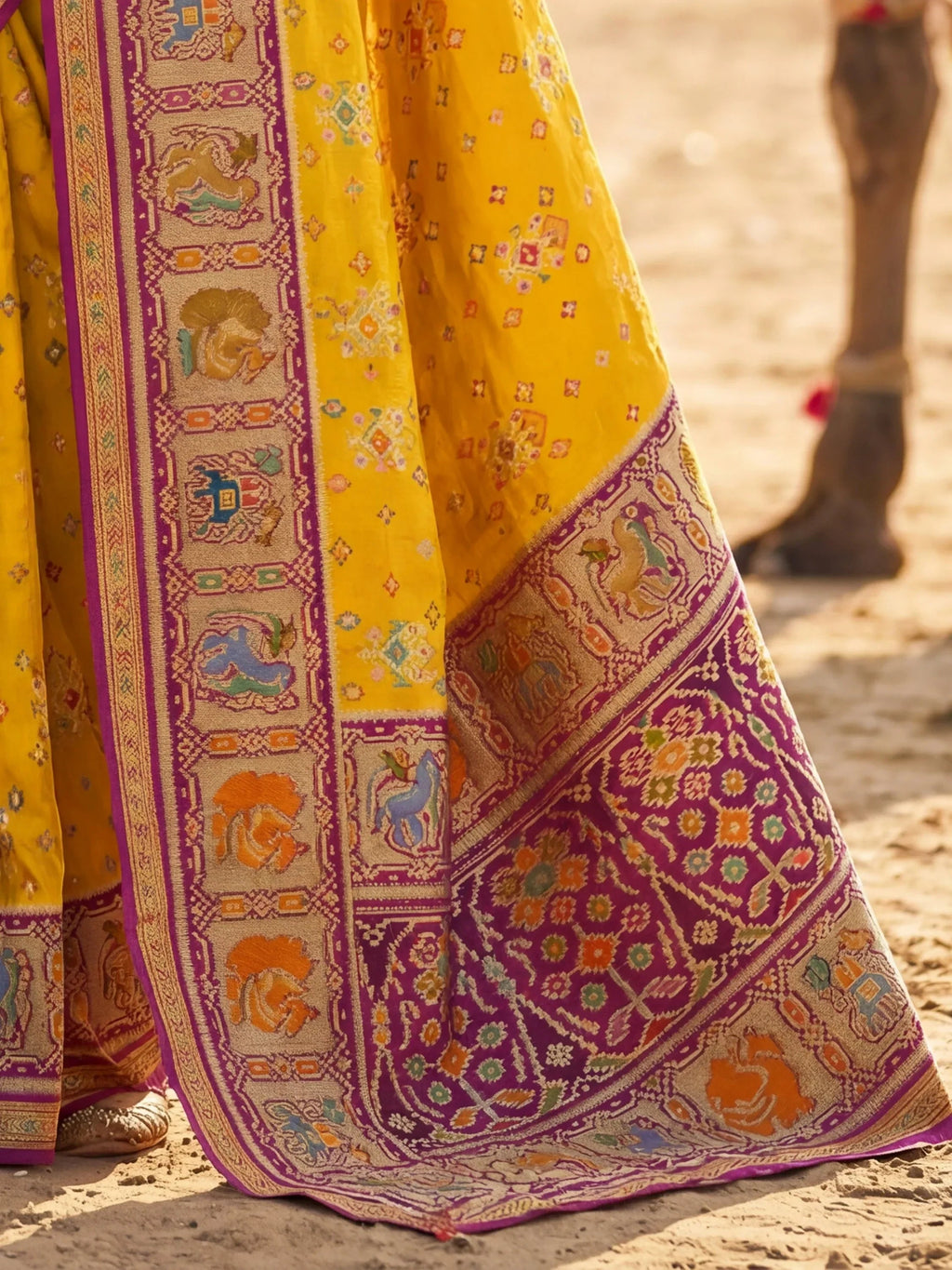 Mustard Incredible Zari Weaving Silk Wedding Wear Saree With Blouse