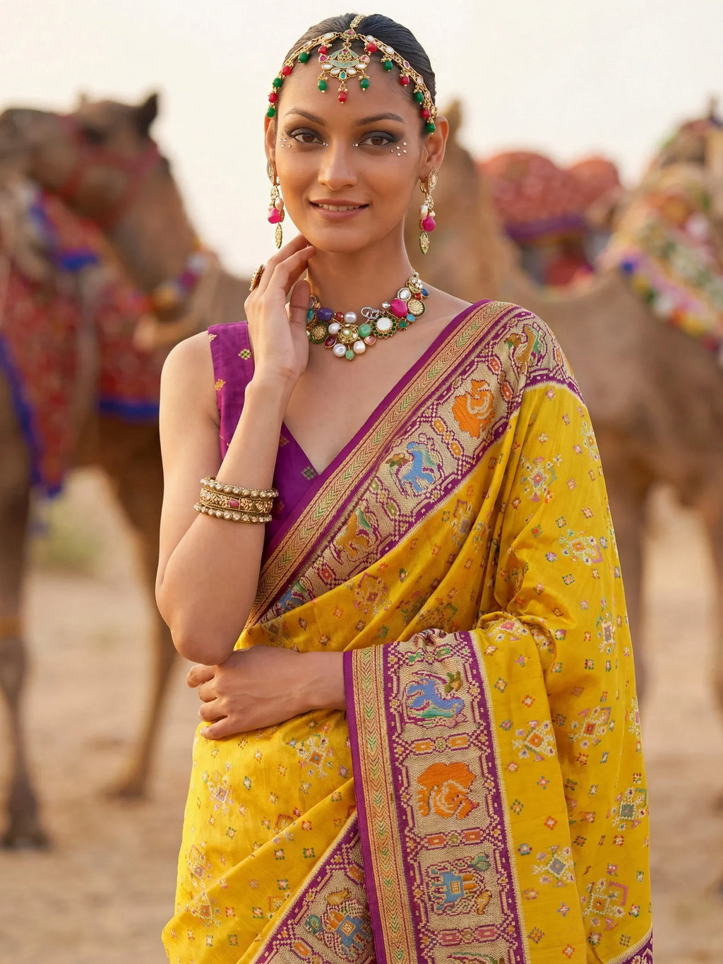 Mustard Incredible Zari Weaving Silk Wedding Wear Saree With Blouse