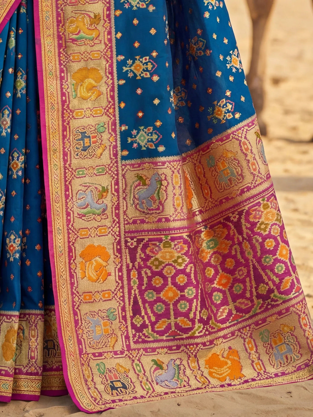 Teal Incredible Zari Weaving Silk Wedding Wear Saree With Blouse