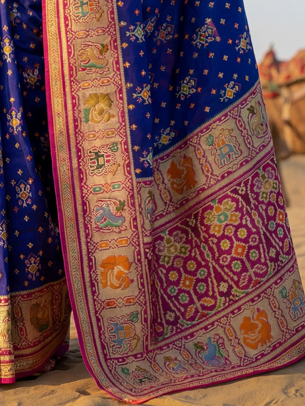 Purple Incredible Zari Weaving Silk Wedding Wear Saree With Blouse
