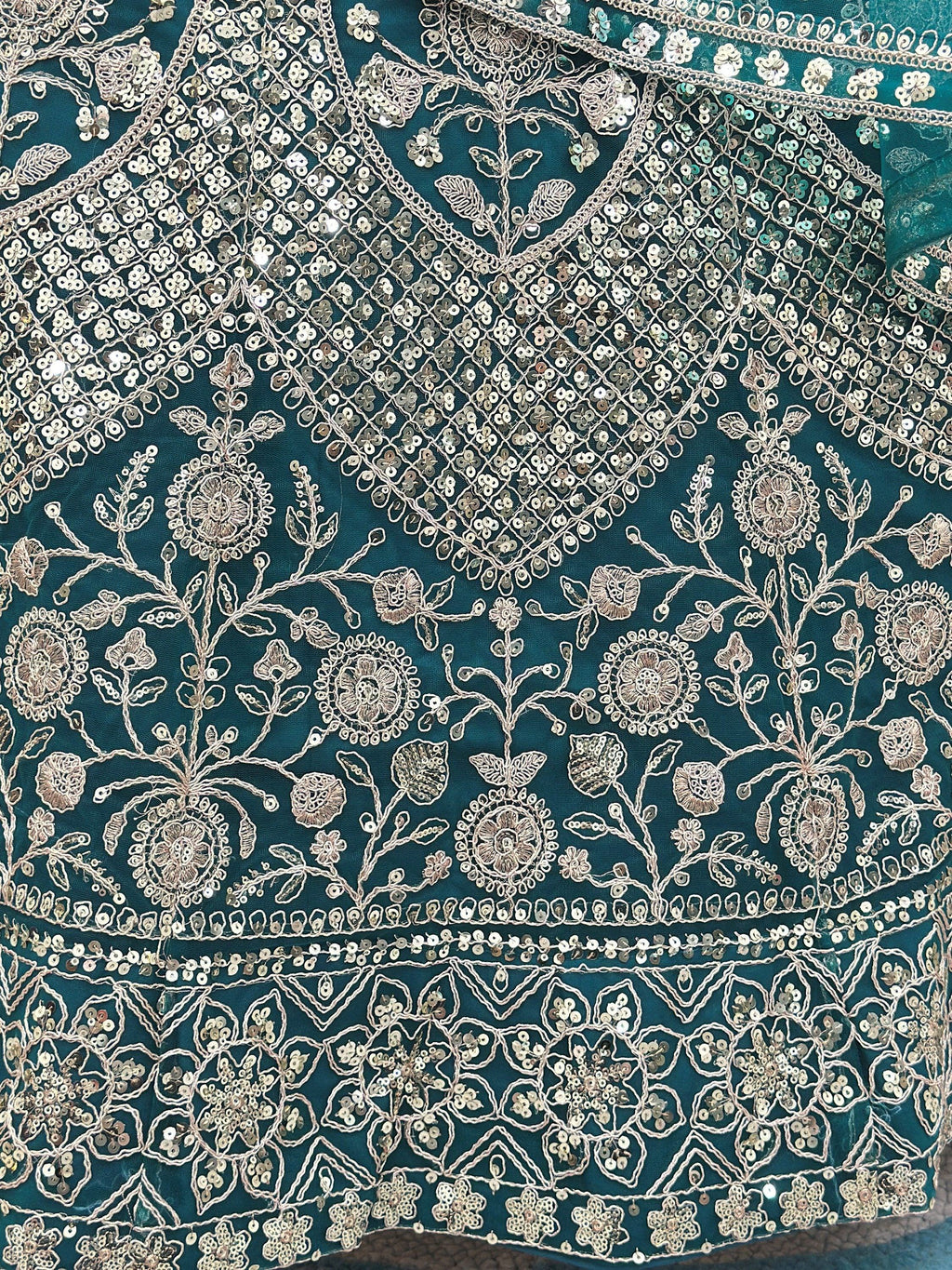 Sea Green Notable Sea Sequins Net Reception Wear Lehenga Choli