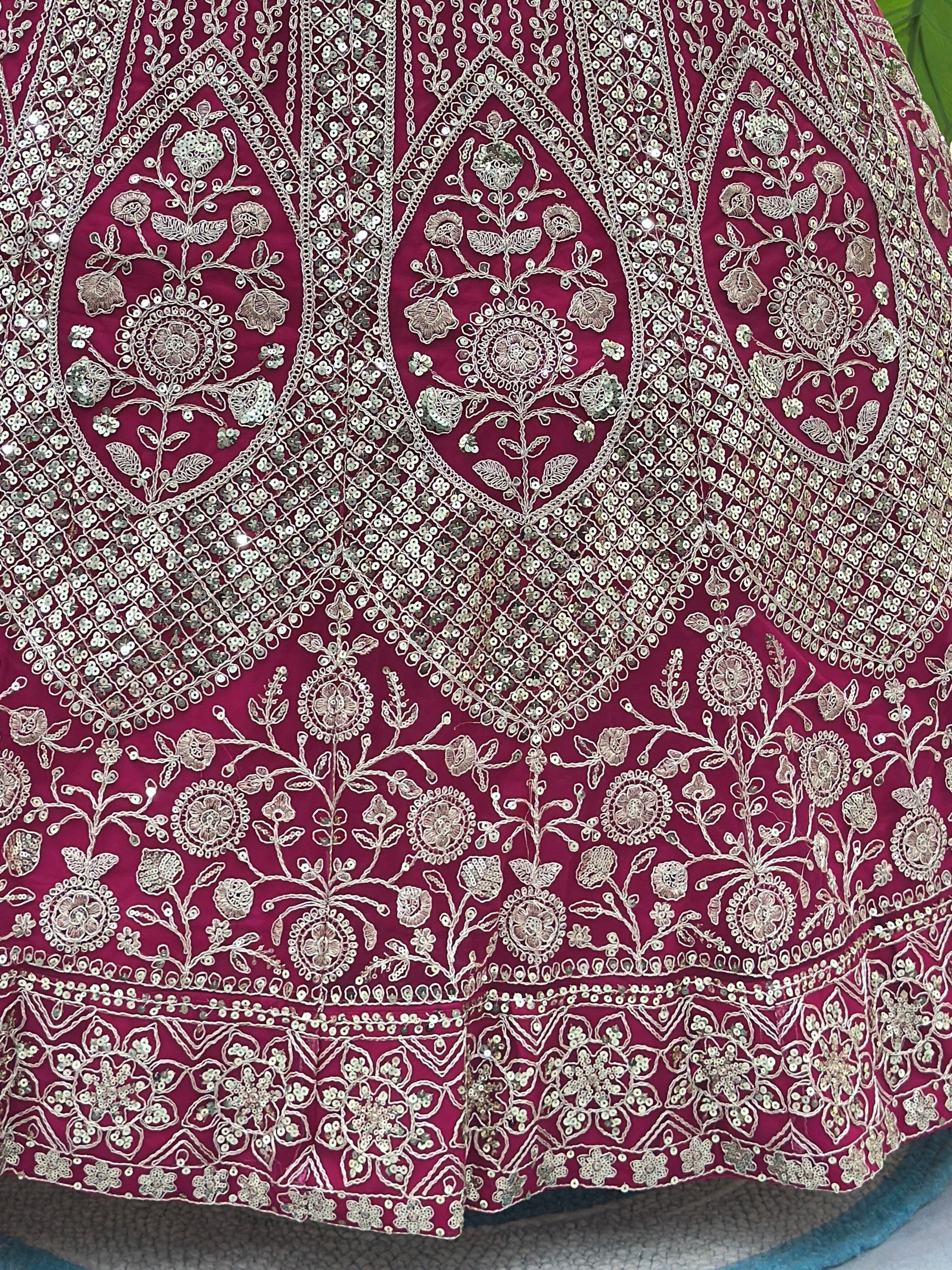 Pink Notable Sea Sequins Net Reception Wear Lehenga Choli