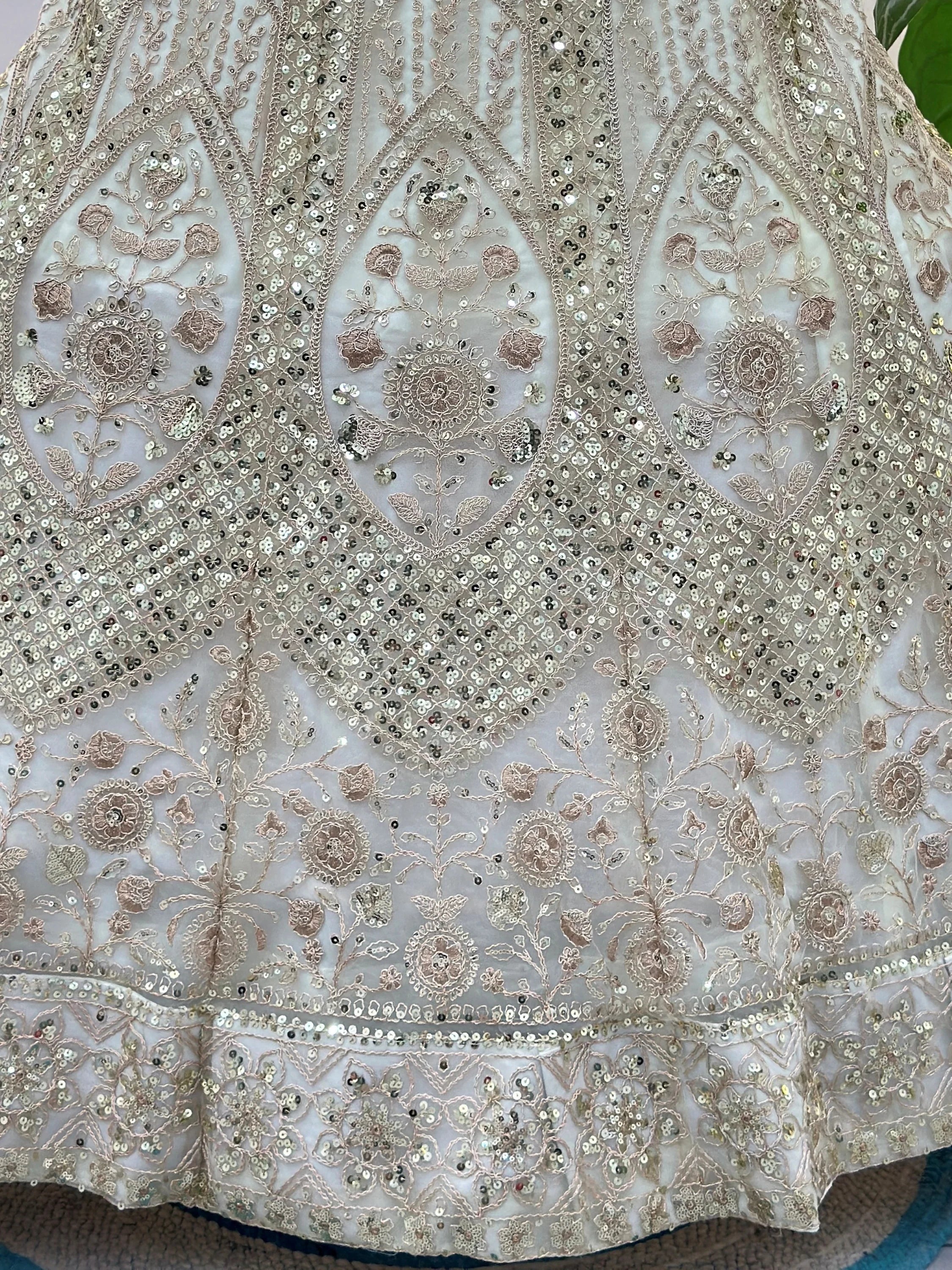 White Notable Sea Sequins Net Reception Wear Lehenga Choli
