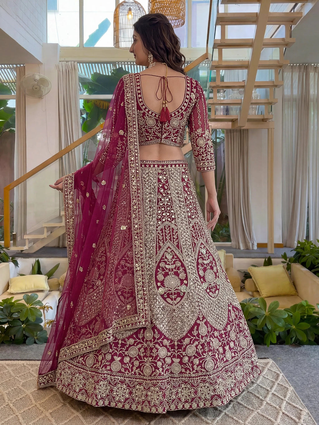 Pink Notable Sea Sequins Net Reception Wear Lehenga Choli
