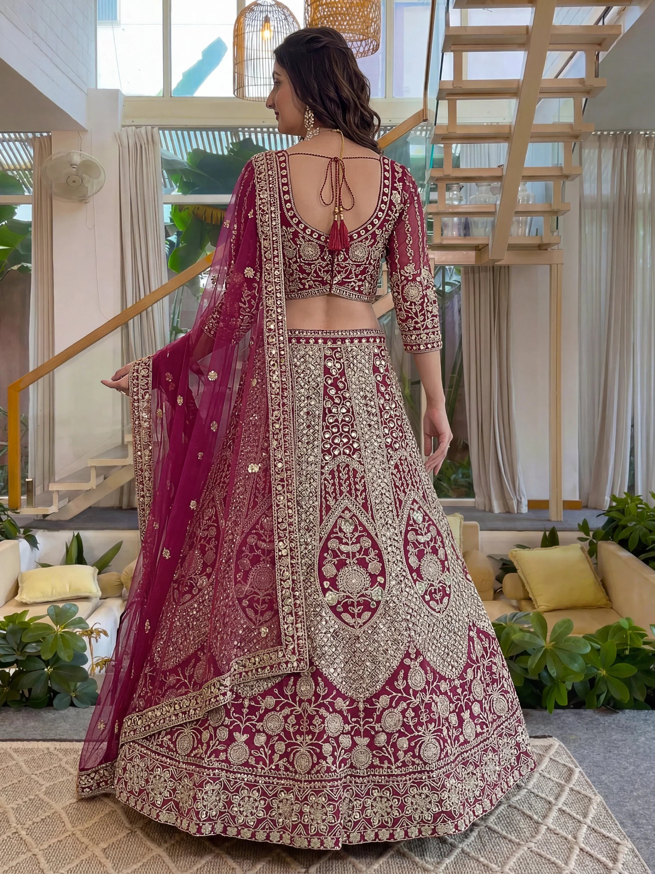 Pink Notable Sea Sequins Net Reception Wear Lehenga Choli