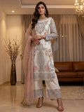 Glorious Off-White Sequins Embroidery Net Festive Special Pant Suit