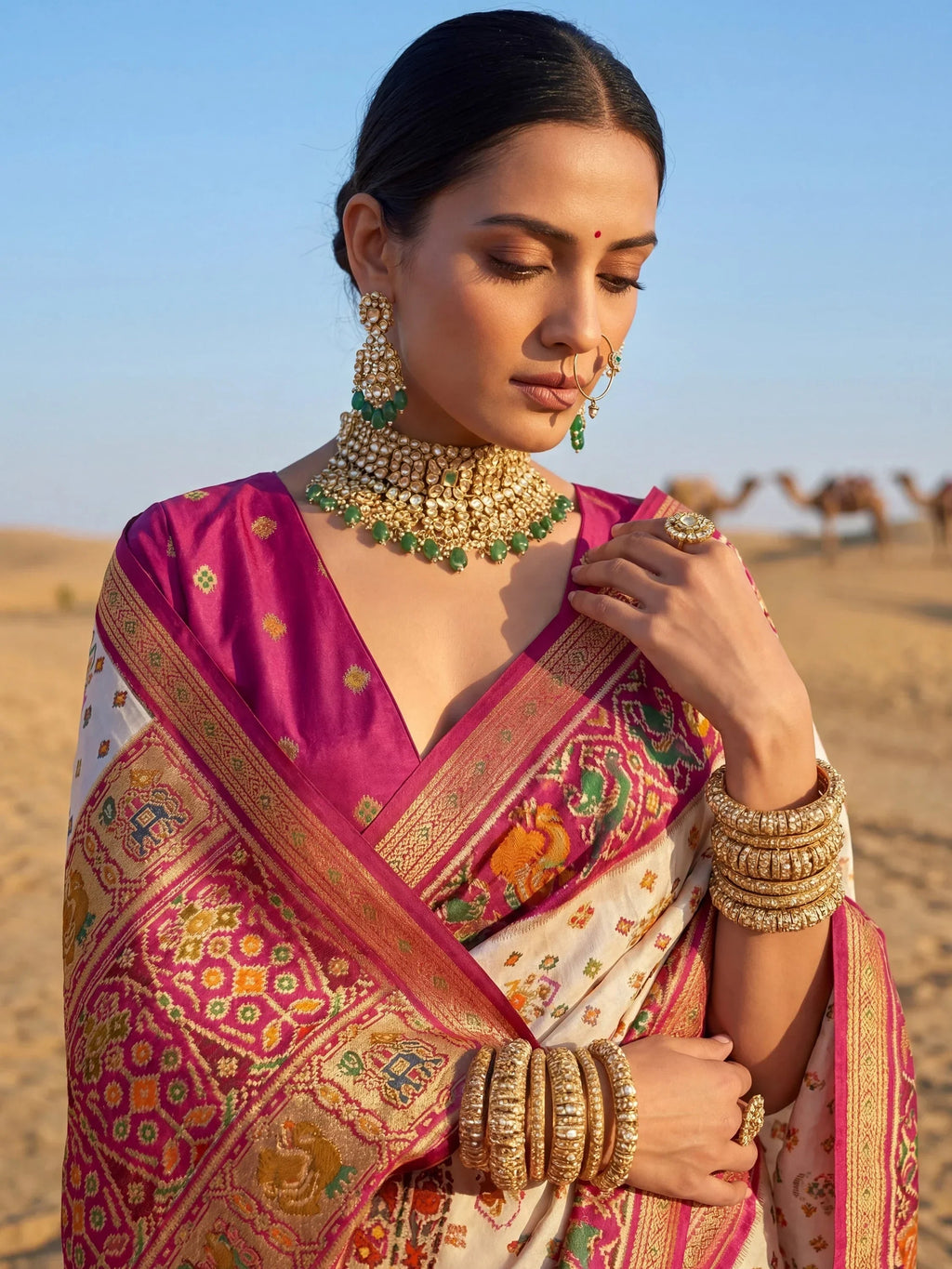 Pink Incredible Zari Weaving Silk Wedding Wear Saree With Blouse