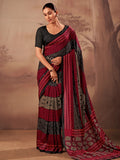 Red Amazeballs Digital Printed Cotton Office Wear Saree With Blouse