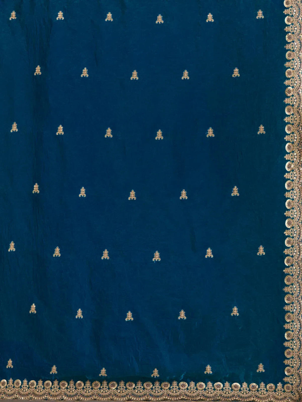 Blue Elegant Embroidered Tissue Silk Party Wear Saree With Blouse