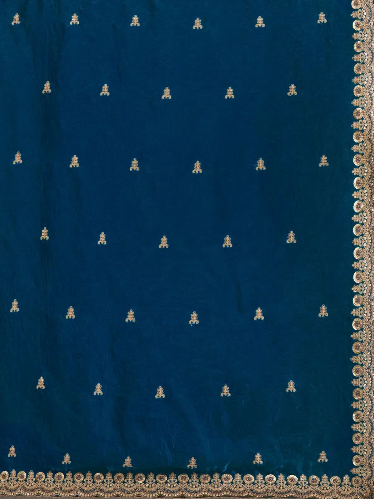 Blue Elegant Embroidered Tissue Silk Party Wear Saree With Blouse
