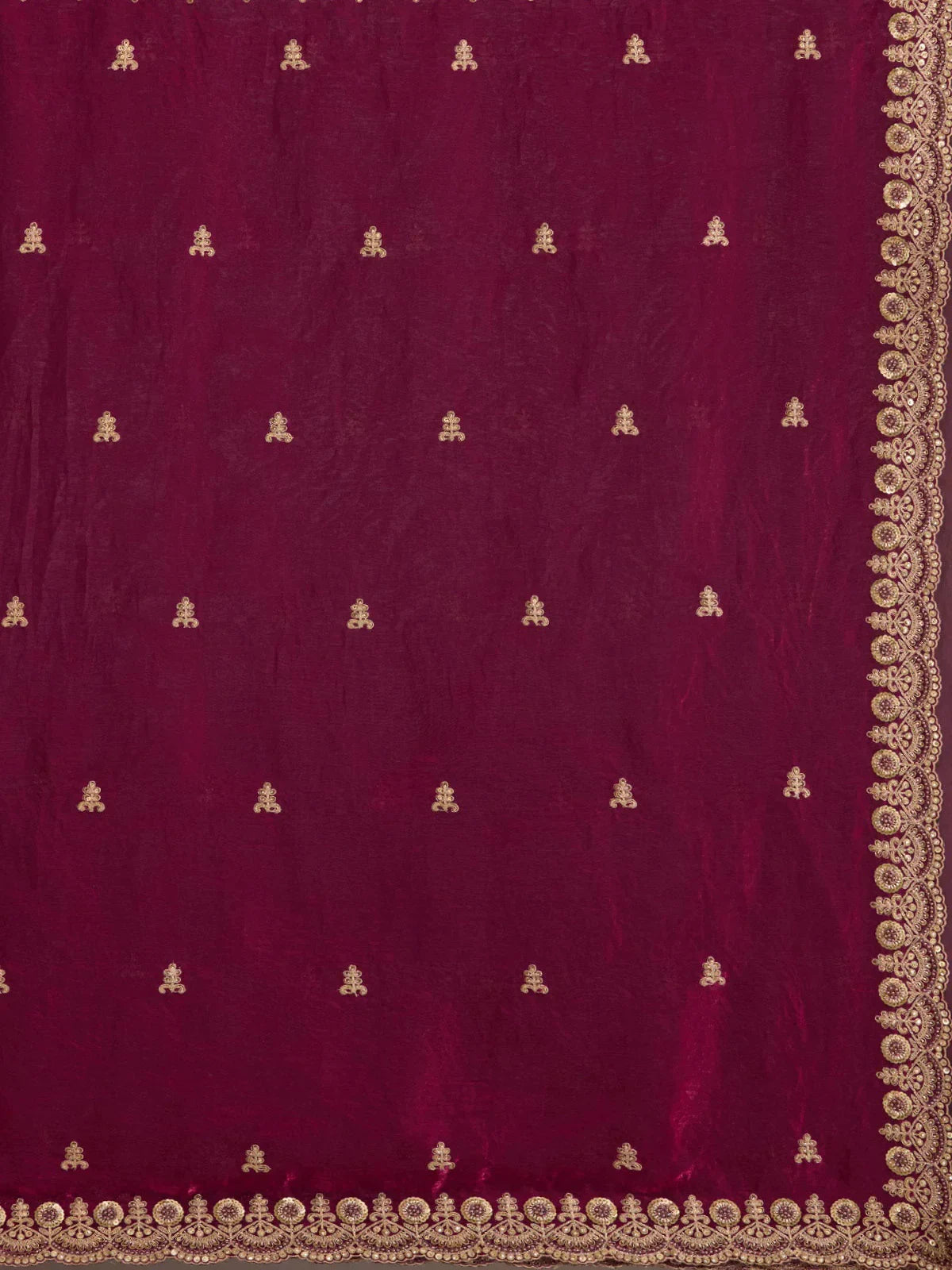Maroon Elegant Embroidered Tissue Silk Party Wear Saree With Blouse