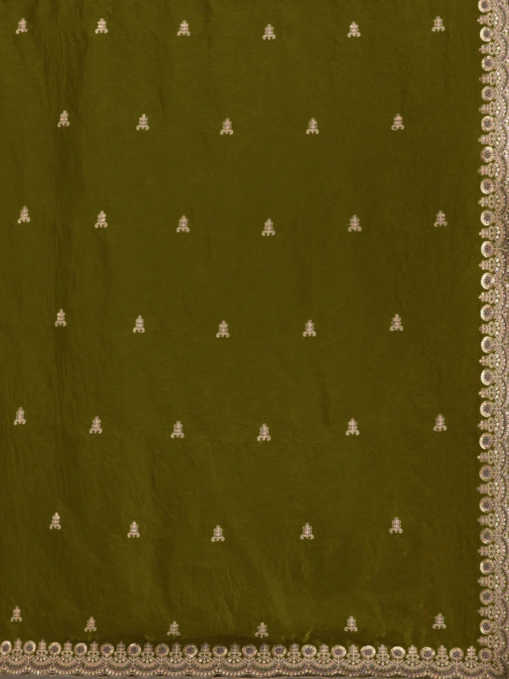 Green Elegant Embroidered Tissue Silk Party Wear Saree With Blouse