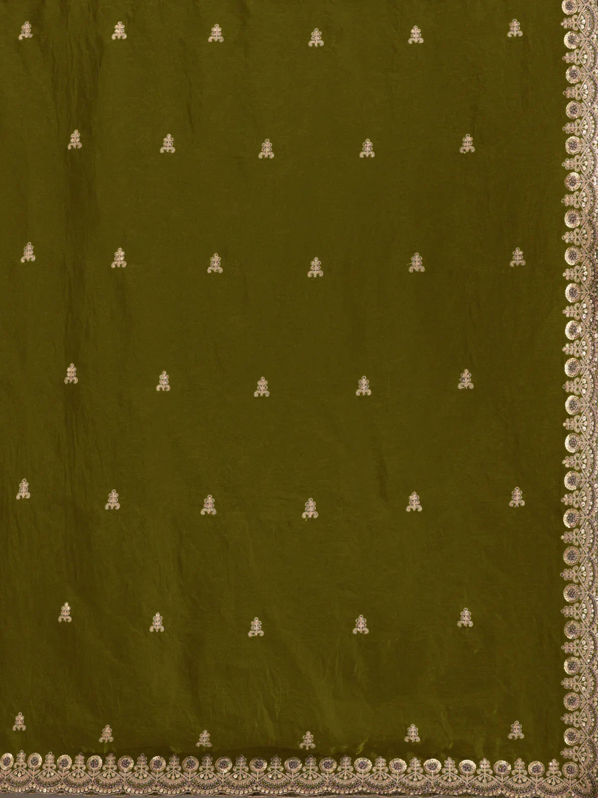Green Elegant Embroidered Tissue Silk Party Wear Saree With Blouse