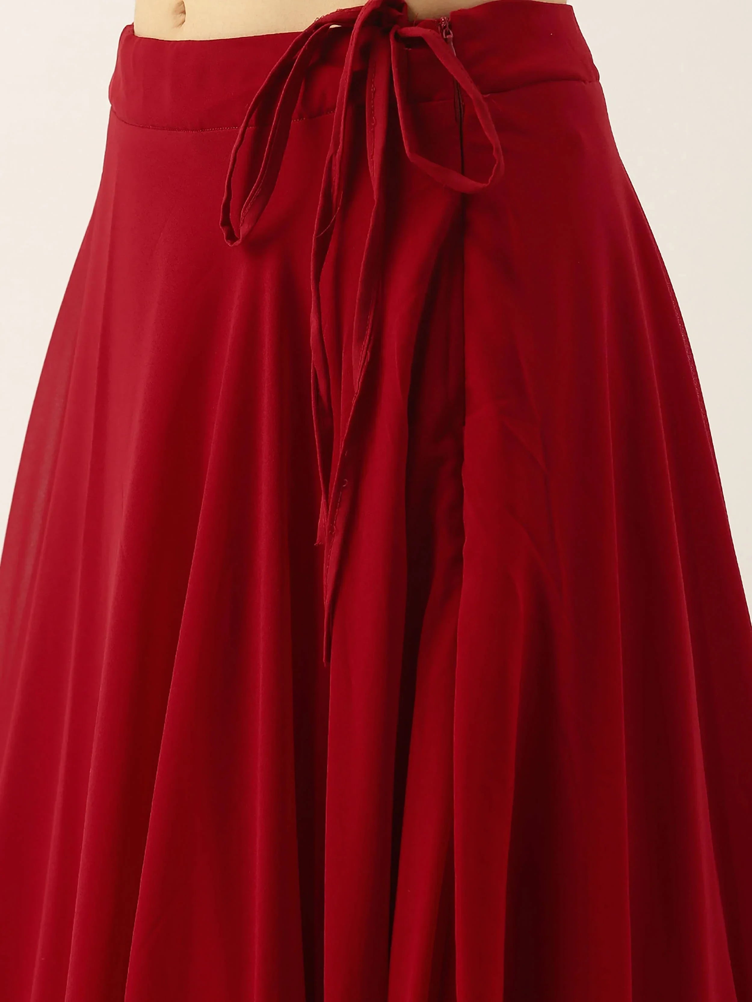 Red Ravishing Sequins Georgette Party Wear Lehenga Choli With Dupatta