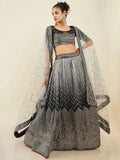 Black Enchanting Sequins Art Silk Reception Wear Lehenga Choli