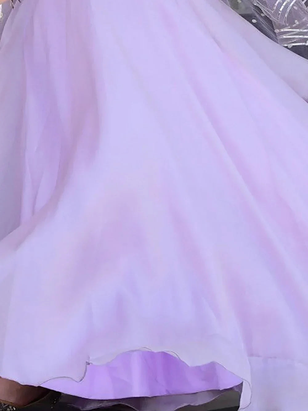 Fabulous Lavender Organza Lehenga With Embroidered Choli