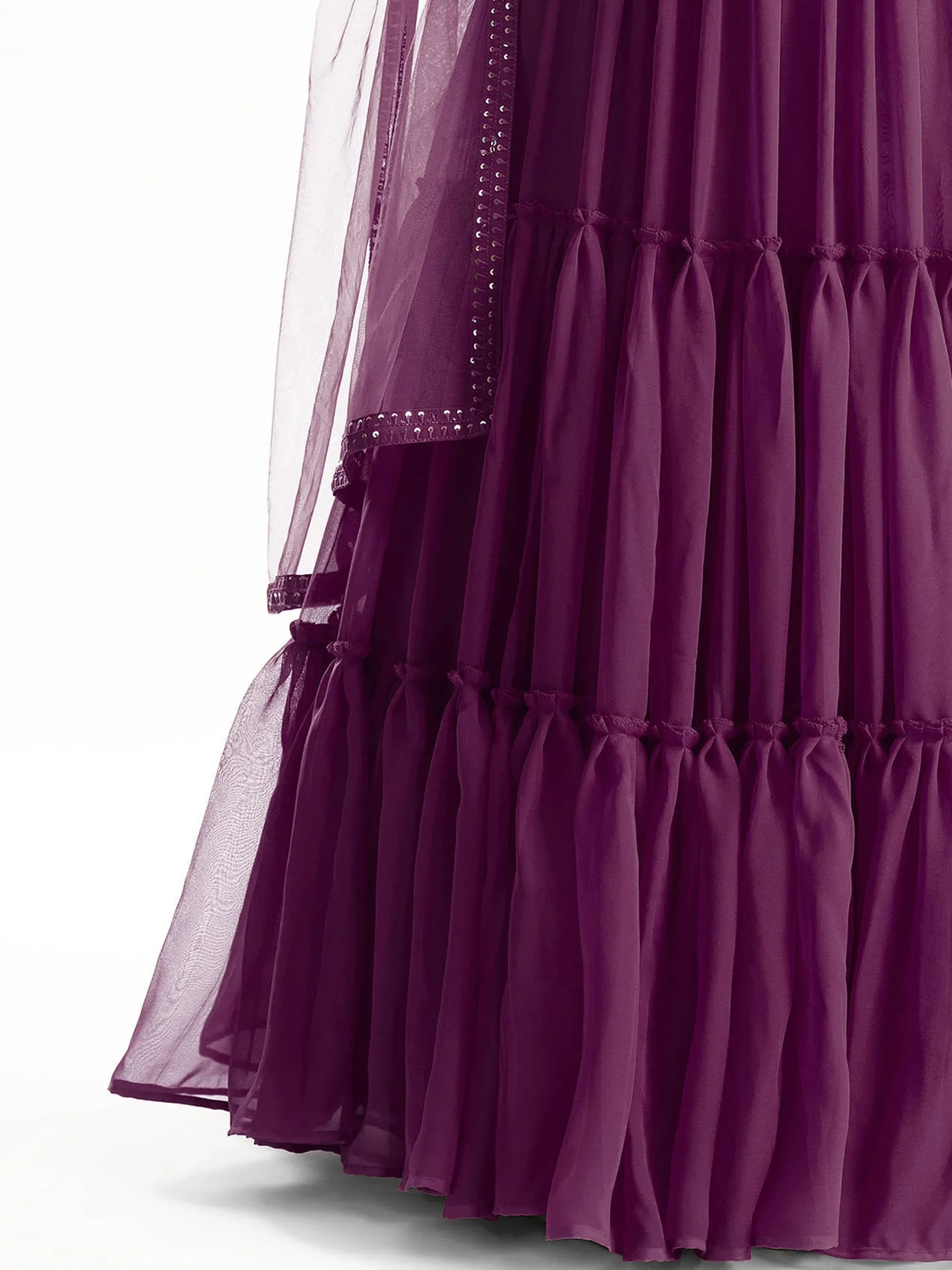 Purple Adorable Georgette Party Wear Lehenga With Sequins Choli