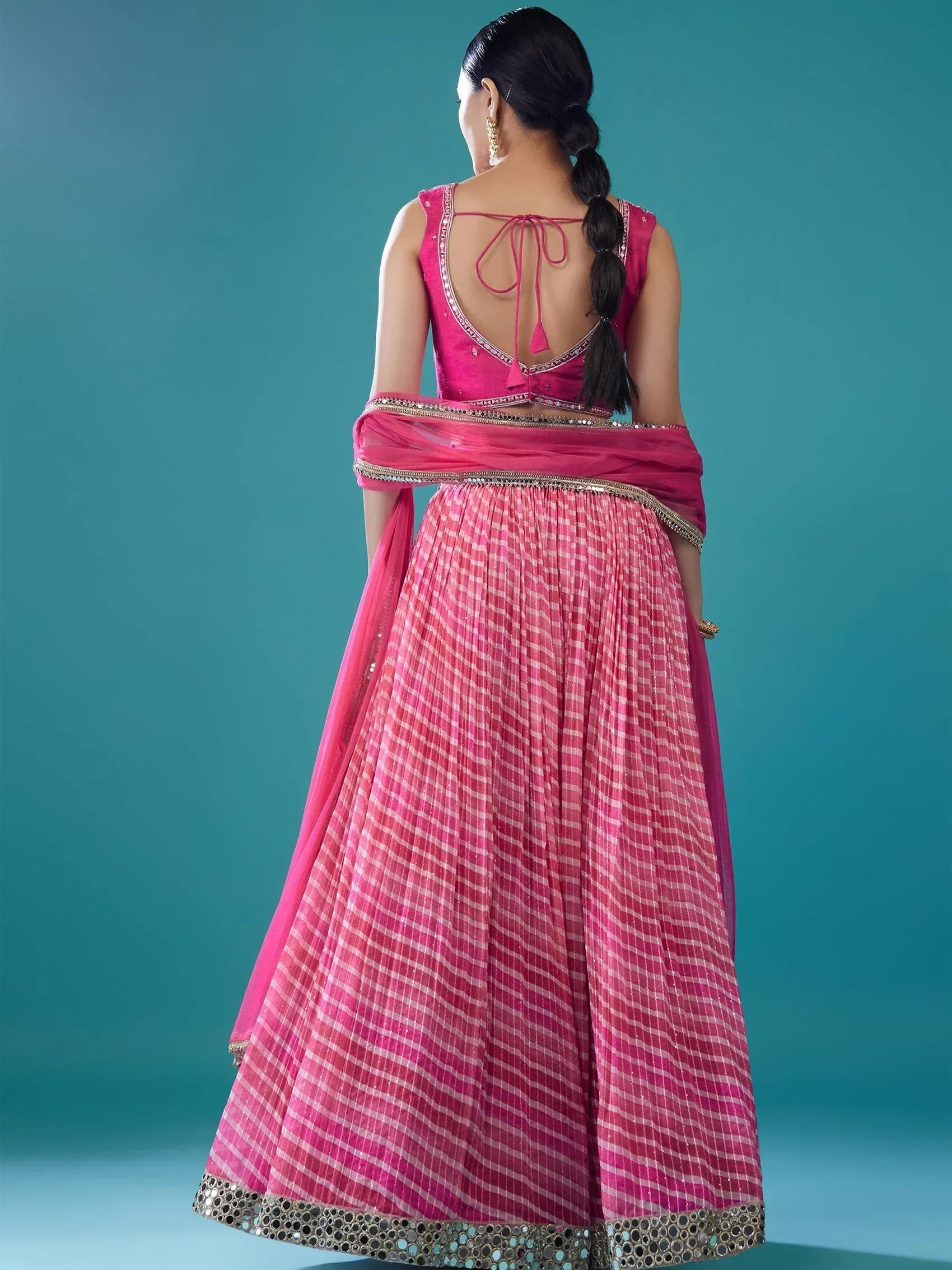 Pink Alluring Digital Printed Organza Festival Wear Lehenga Choli