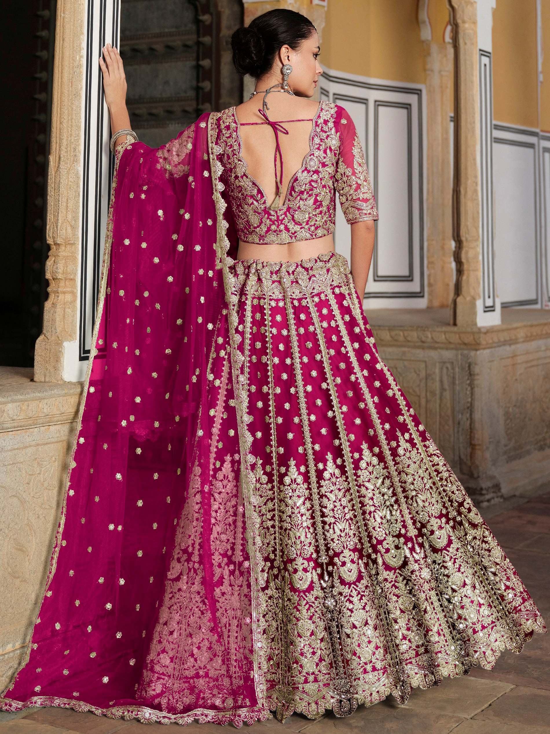 Pink Alluring Sequins Net Engagement Wear Lehenga Choli With Dupatta