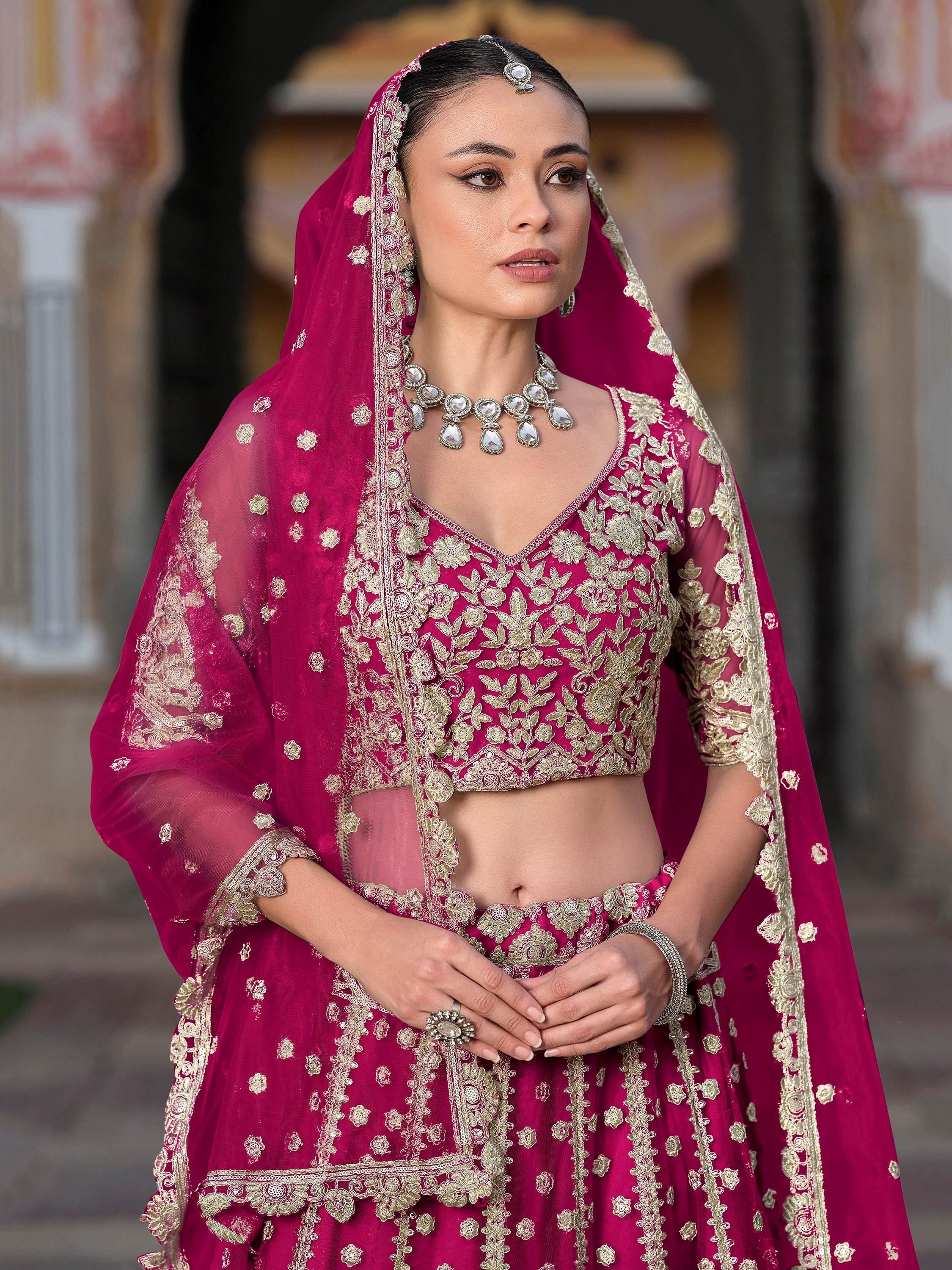Pink Alluring Sequins Net Engagement Wear Lehenga Choli With Dupatta
