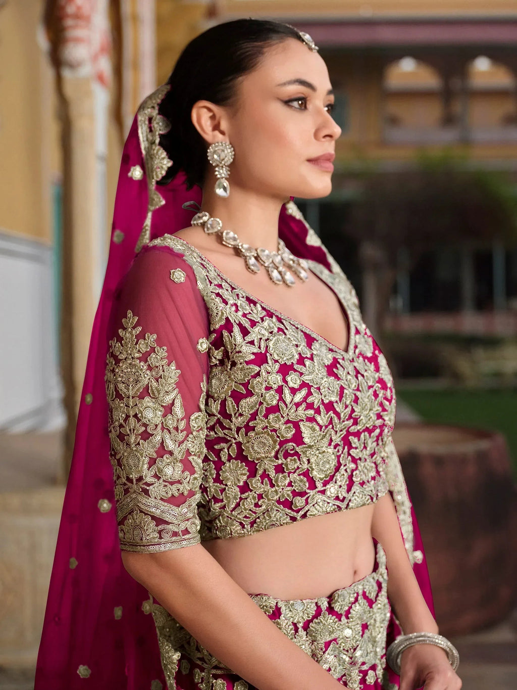 Pink Alluring Sequins Net Engagement Wear Lehenga Choli With Dupatta