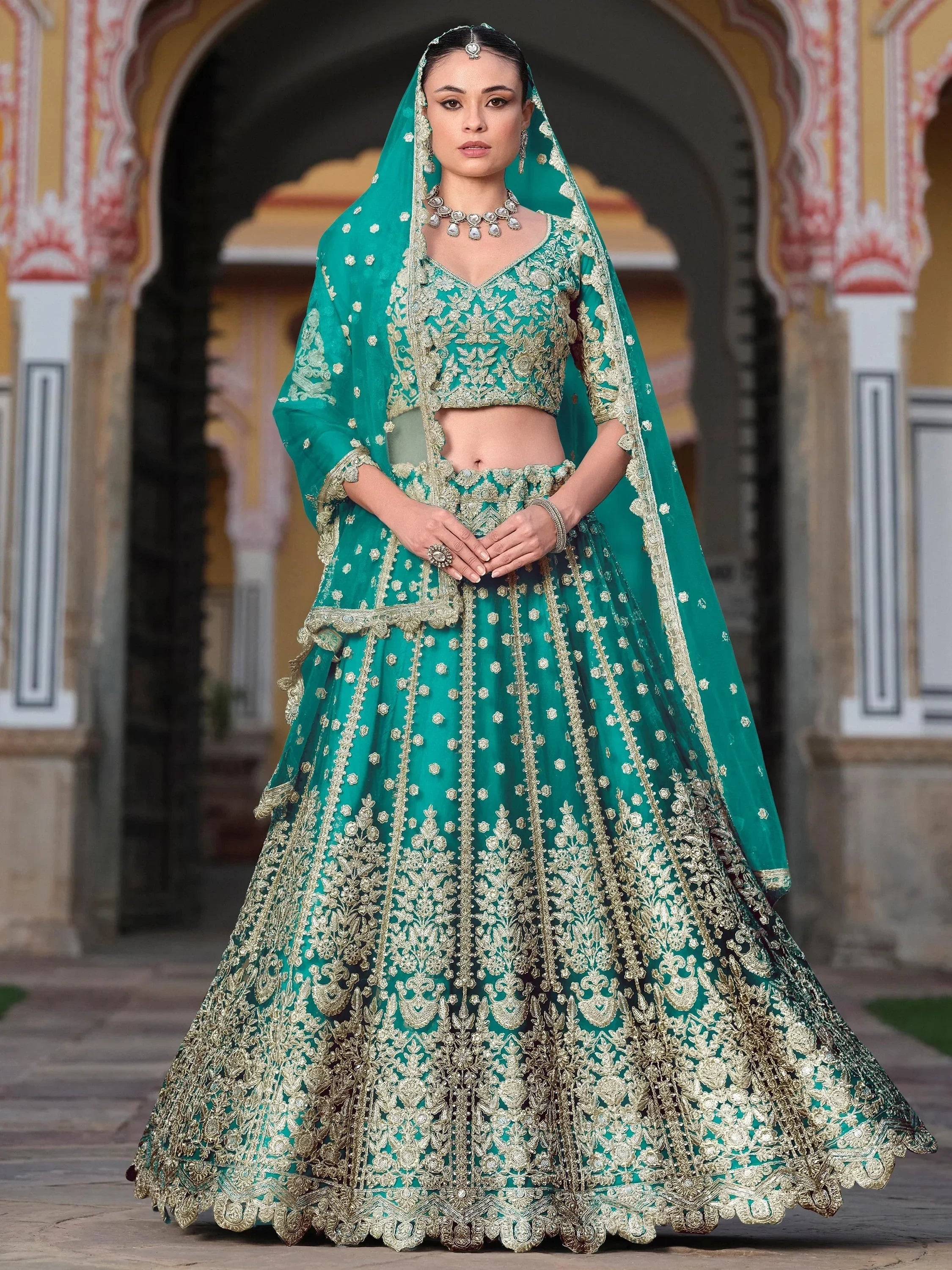 Teal Alluring Sequins Net Engagement Wear Lehenga Choli With Dupatta