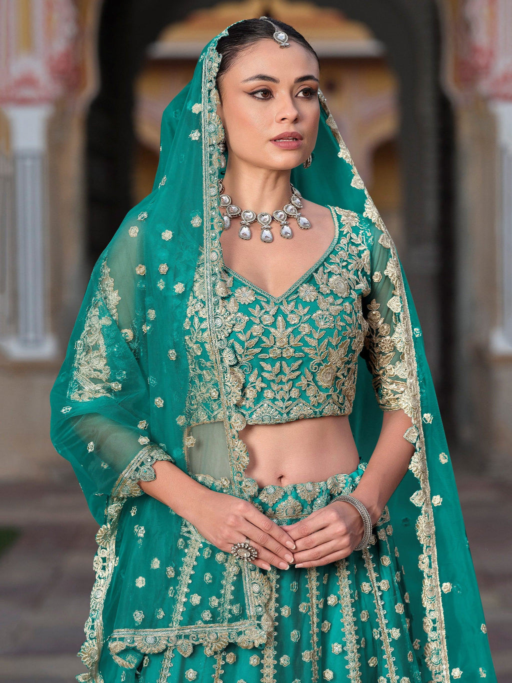 Teal Alluring Sequins Net Engagement Wear Lehenga Choli With Dupatta