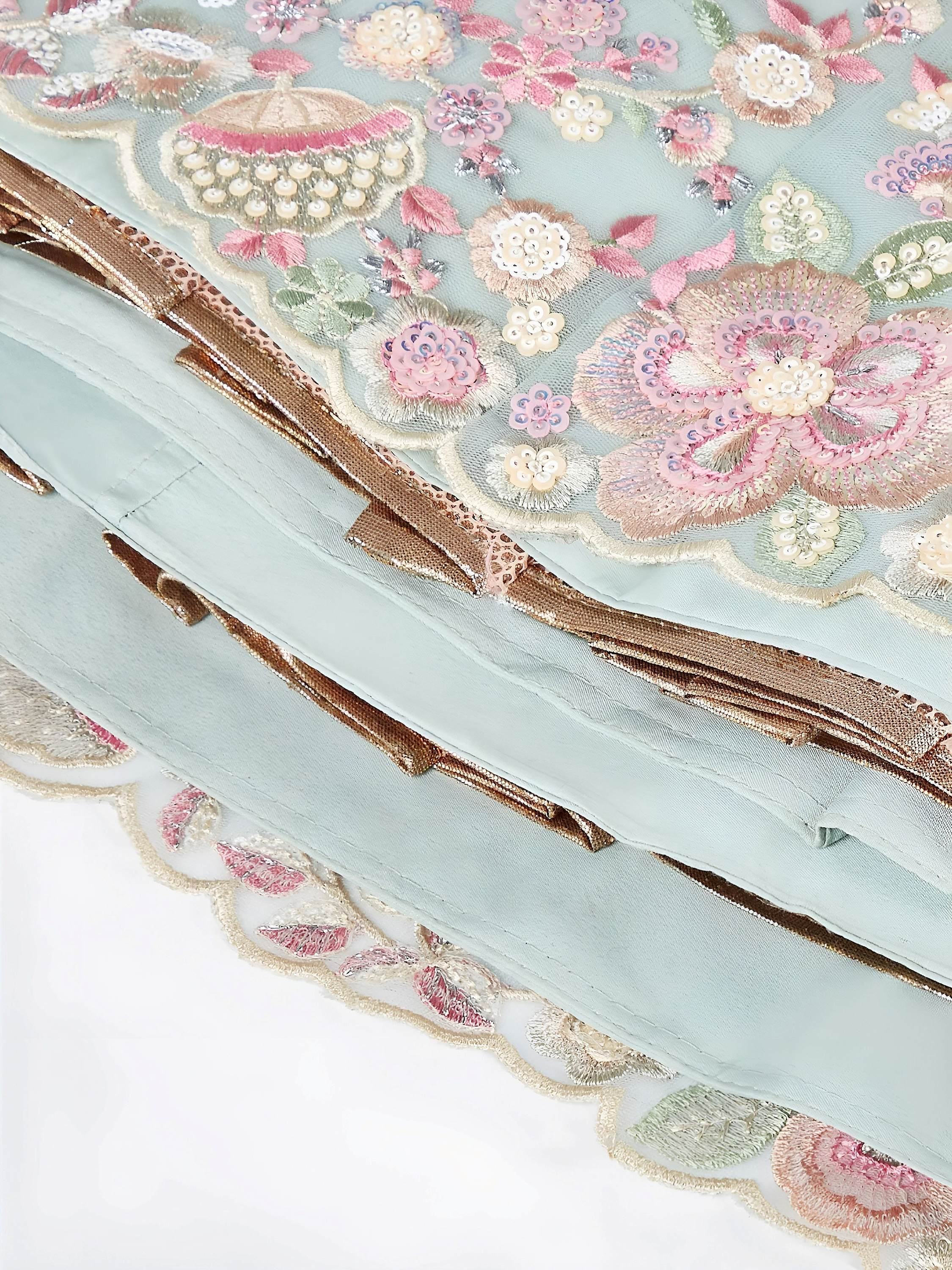 Sky Blue Astonishing Sequins Net Party Wear Lehenga Choli With Dupatta