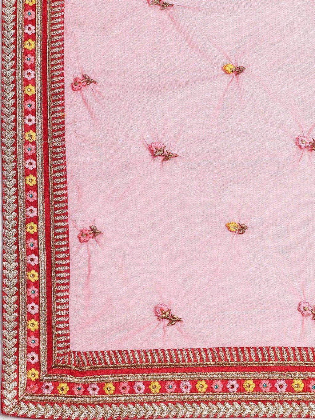 Lovely Red Embroidered Silk Plus Size Lehenga Choli With Double Dupatta