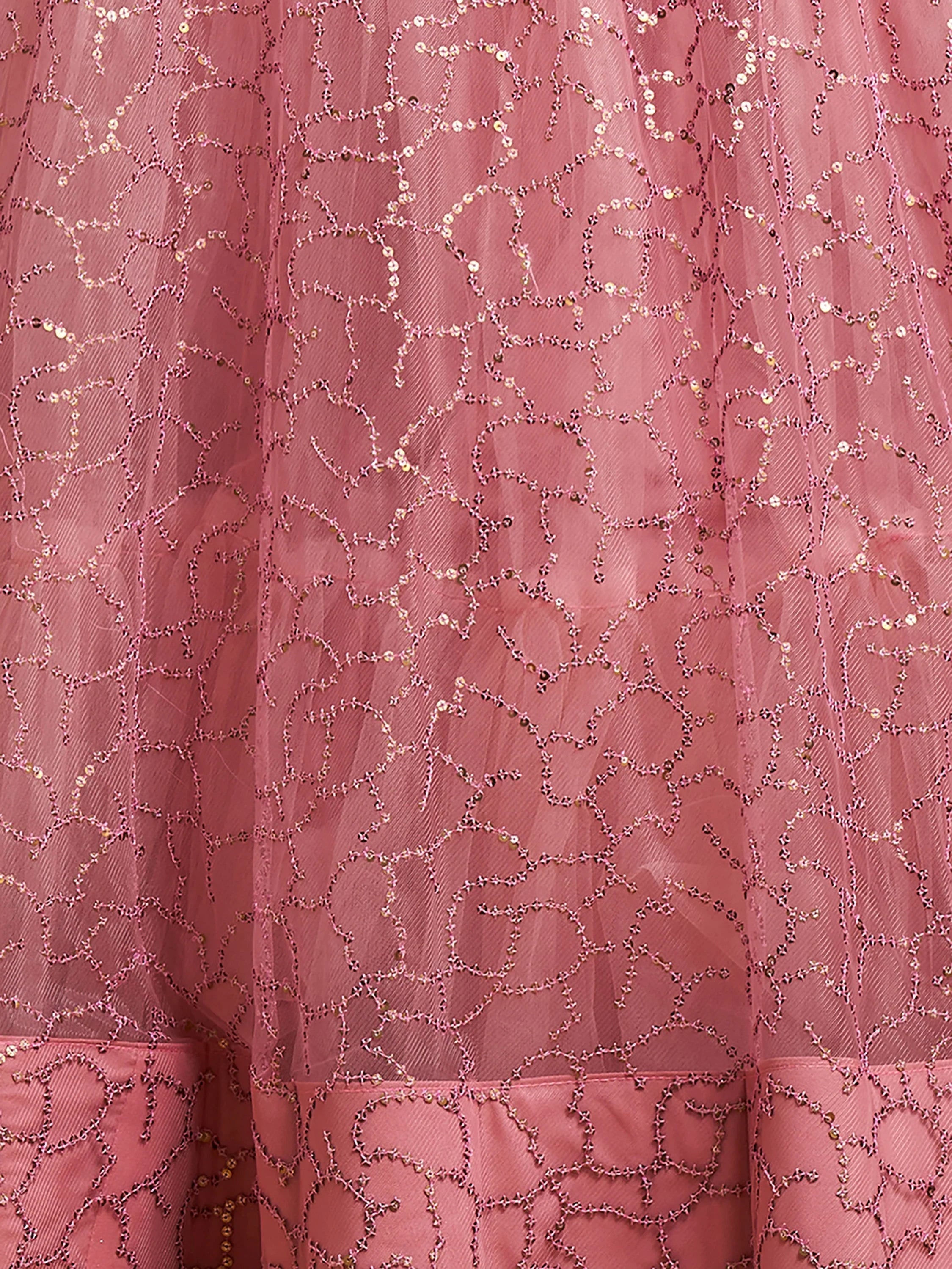 Elegant Pink Embroidered Net Engagement Wear Plus Size Lehenga Choli