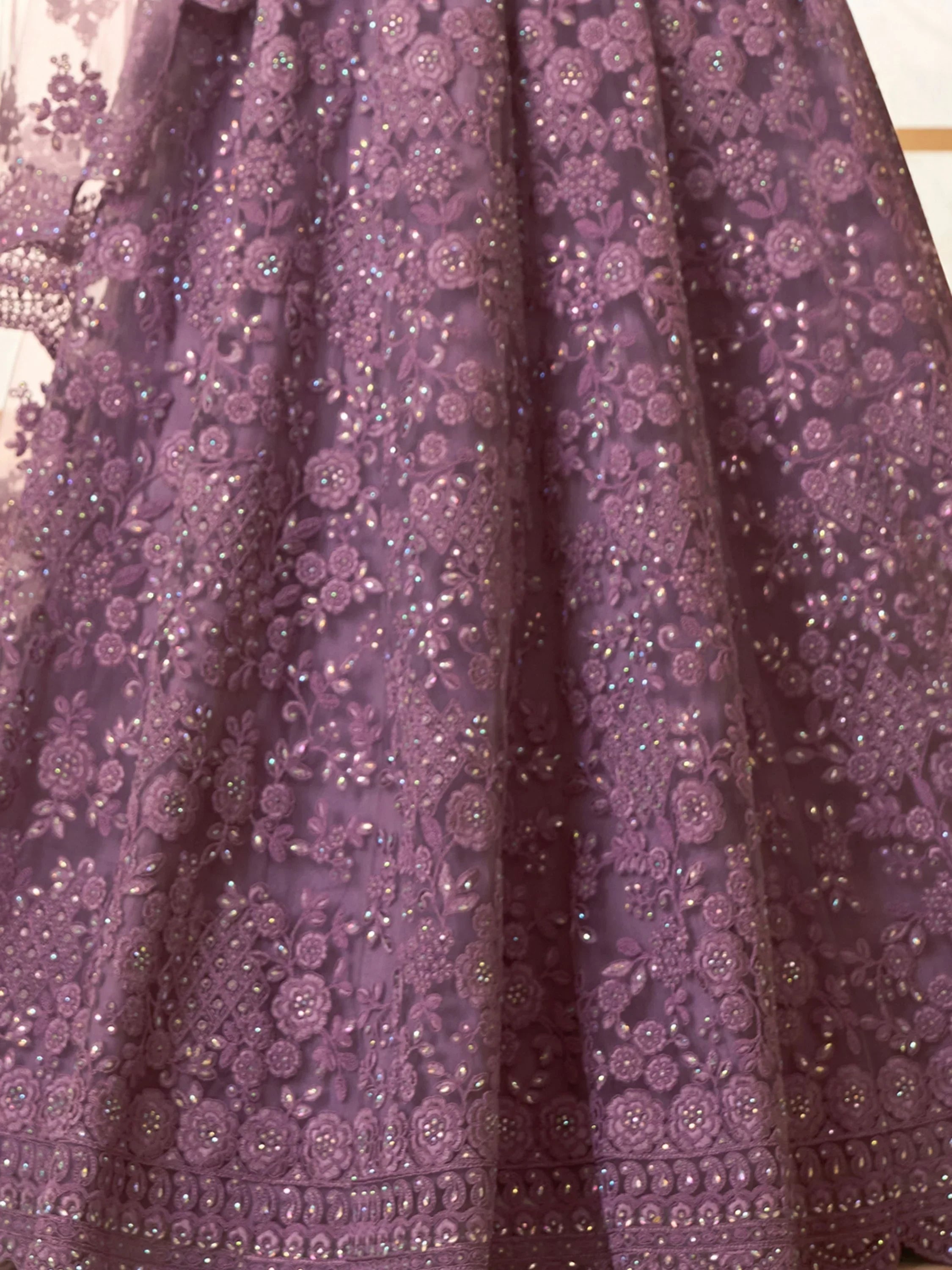 Adorable Purple Embroidery Net Designer Lehenga Choli With Dupatta