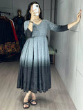 Grey Adorning Shaded Cotton Casual Wear Chikankari Gown