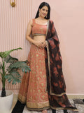 Alluring Pink Georgette Sequins Event Wear Lehenga Choli