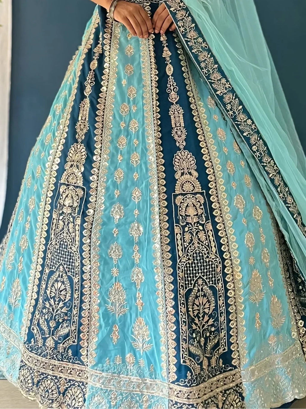 Amazing Multi-Color Sequins Georgette Designer Lehenga Choli With Dupatta