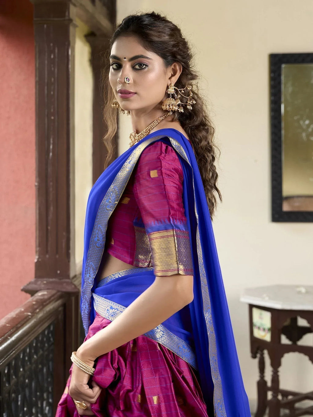 Pink Astonishing Zari Weaving Silk Traditional Lehenga Choli With Dupatta