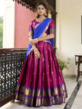 Pink Astonishing Zari Weaving Silk Traditional Lehenga Choli With Dupatta