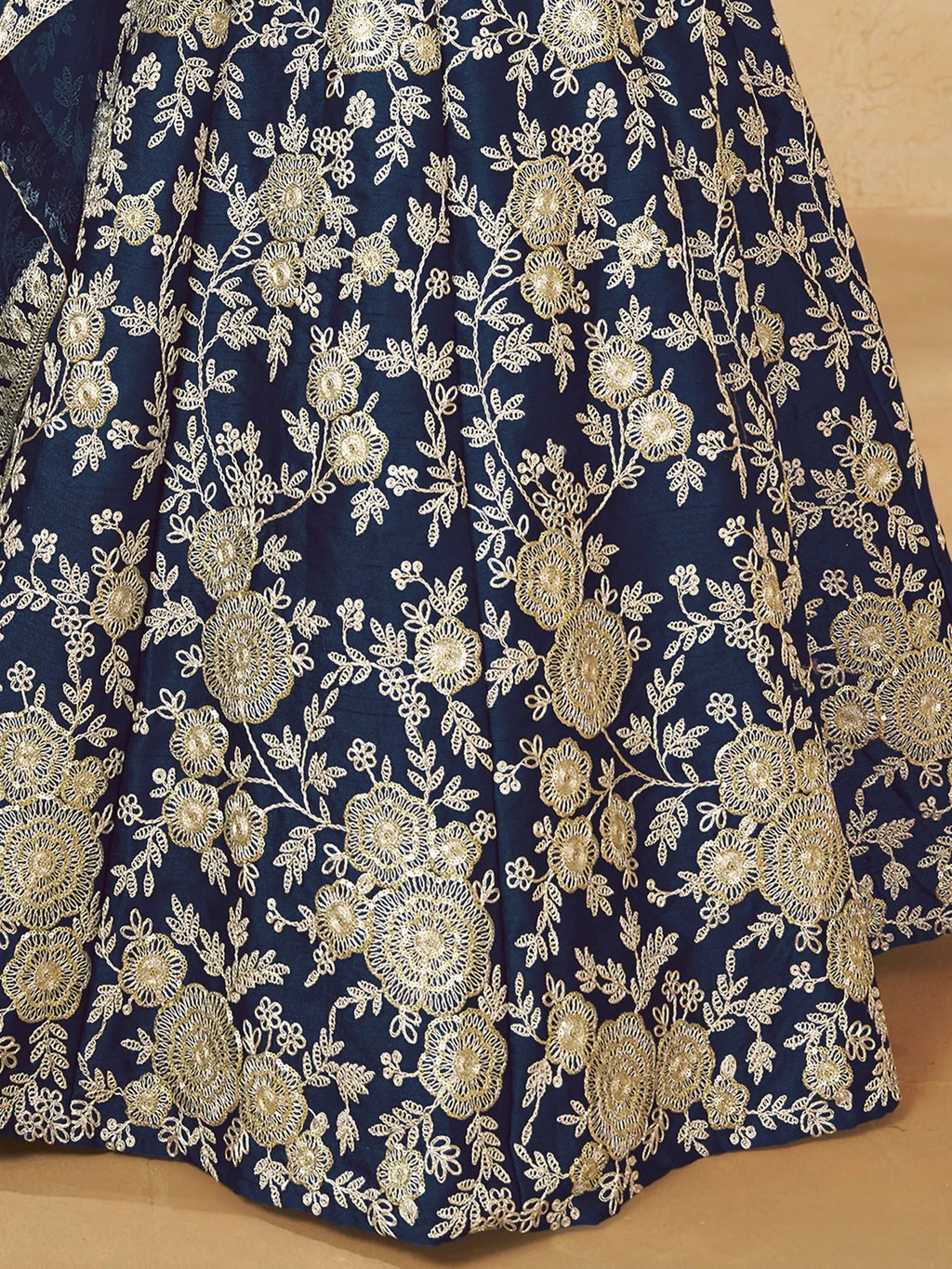 Blue Attractive Silk Embroidered Lehenga Choli With Dupatta