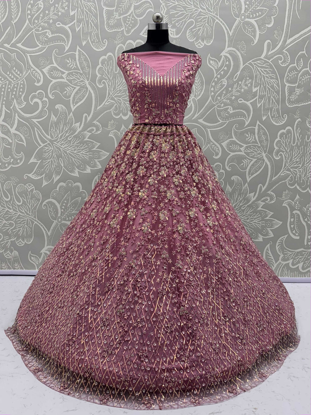 Pink Fantastic Net Multi-Thread Work Wedding Lehenga Choli