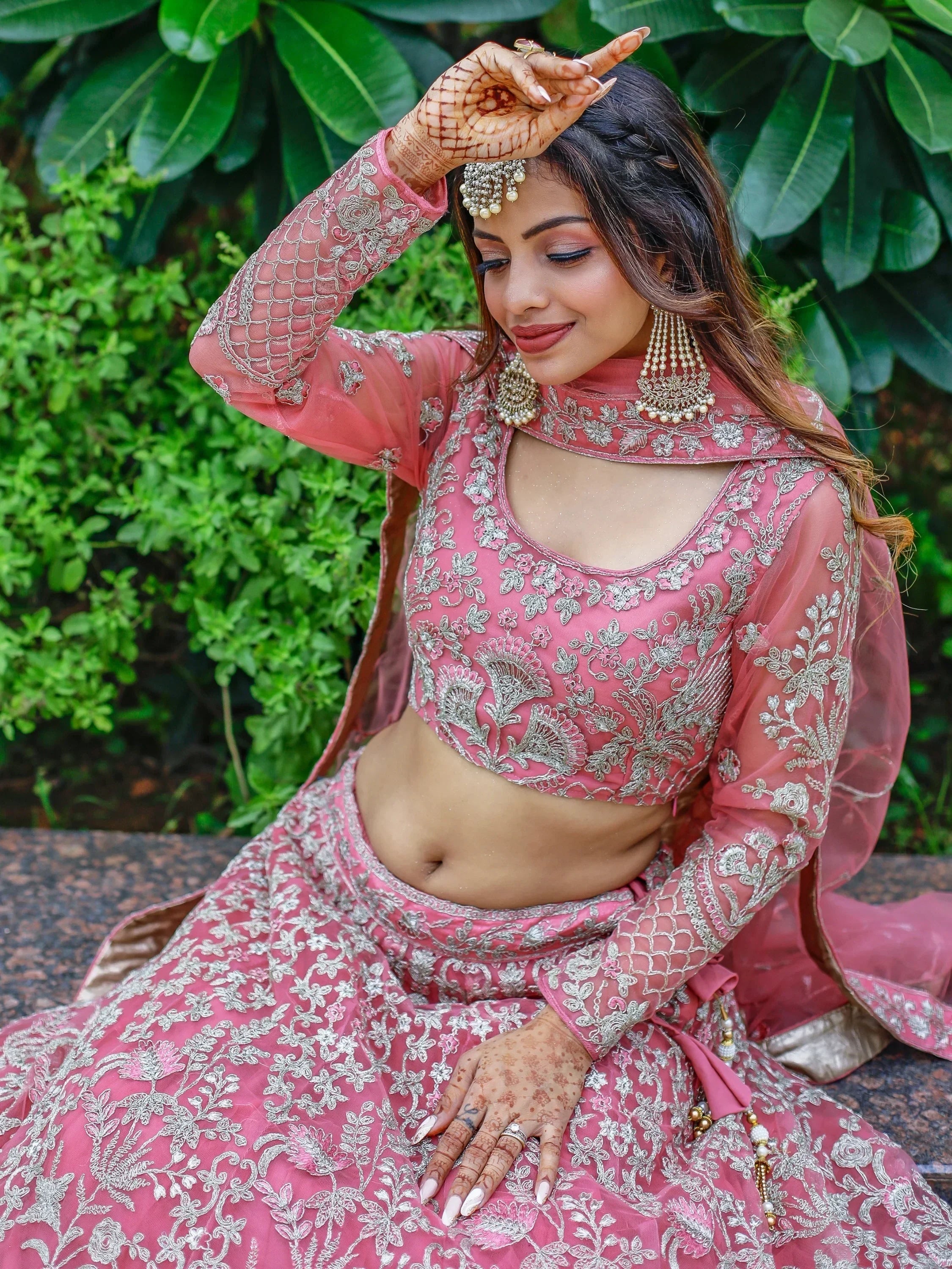 Beautiful Pink Dori Work Soft Net Ceremony Wear Lehenga Choli