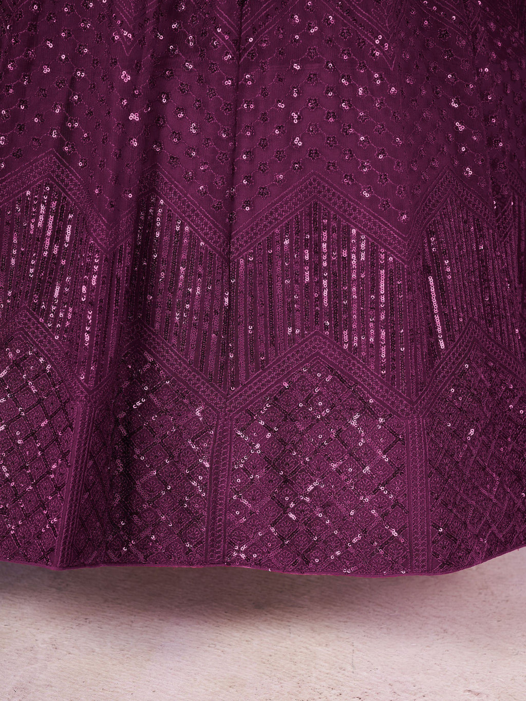 Beautiful Purple Sequins Soft Net Function Wear Lehenga Choli
