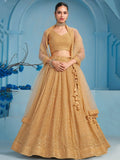 Bewitching Beige Thread Embroidered Georgette Monochrome Lehenga Choli