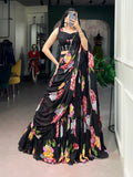 Floral Printed Chiffon Lehenga Choli