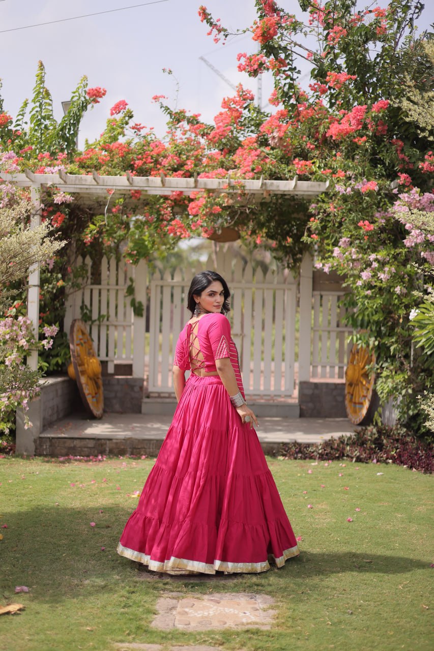 Kora Cotton Navratri Lehenga Choli with Kutchi Patchwork