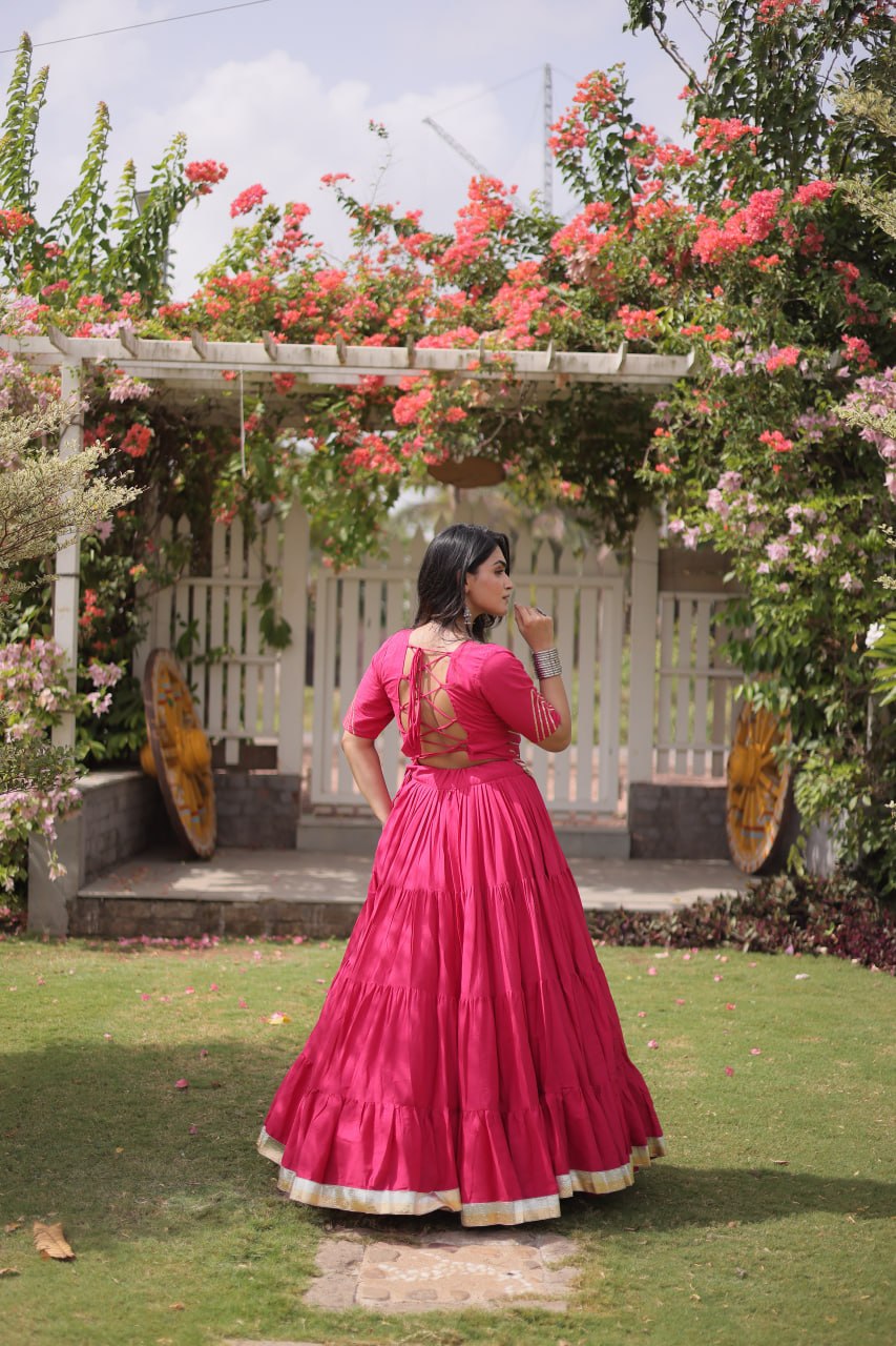 Kora Cotton Navratri Lehenga Choli with Kutchi Patchwork